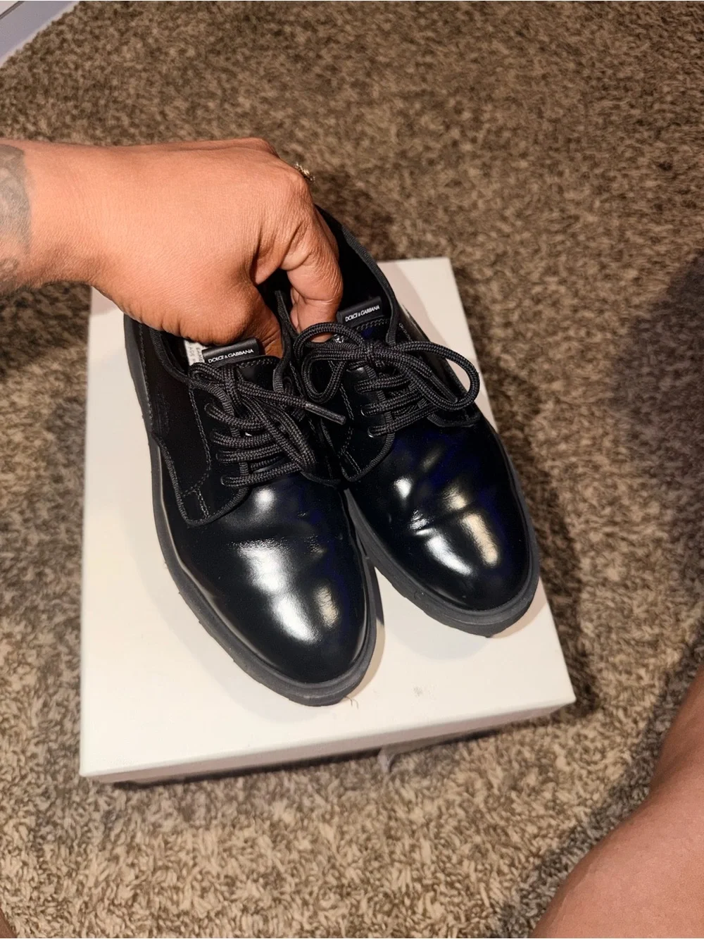 Dolce & Gabbana Kids Black Patent Leather Dress Shoes